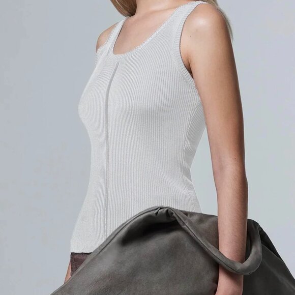 Designer GRACE LING Ribbed-knit Column Tank Top Exclusive Couture - Picture 1 of 8